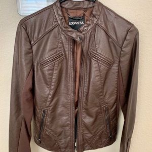 Brown leather jacket